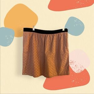 Ann Taylor LOFT Pink Eyelet Skirt with Black Waistband